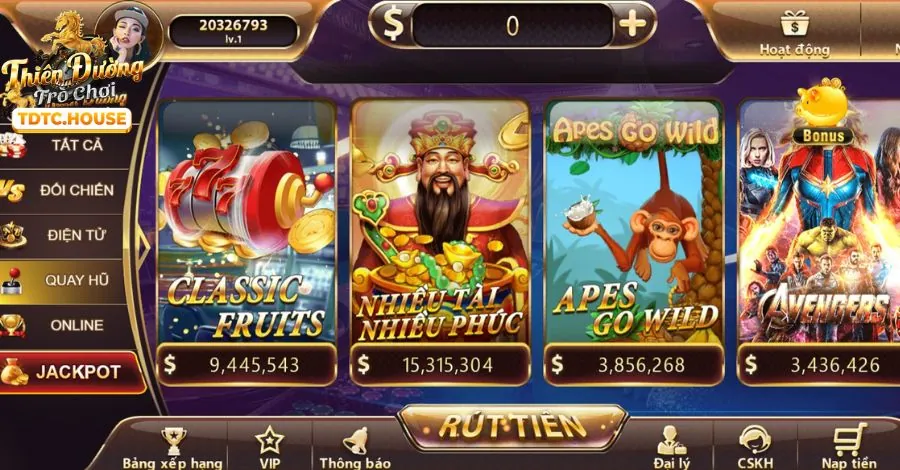 Game Nổ Hũ cổ điển tại 8kbets với biểu tượng trái cây và chuông
